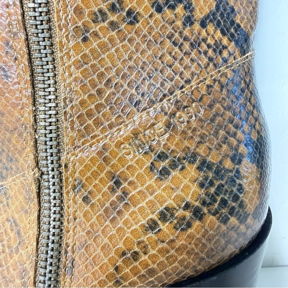 New Franco Sarto Jaxon Snake Print 1/4 Zip Mid-Calf Boot Size 10 - Picture 4 of 11